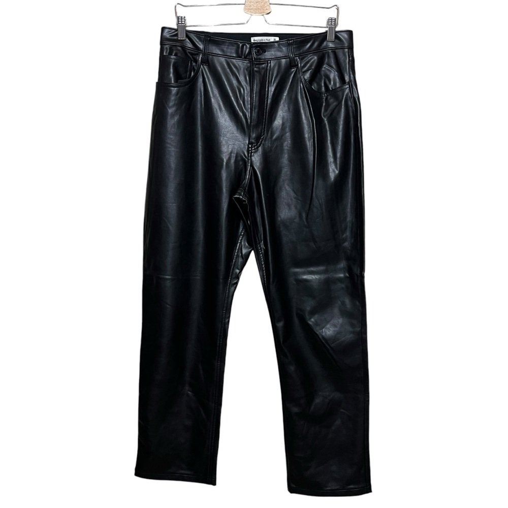 Abercrombie and Fitch Women's Faux Leather Leggings Black Size 14